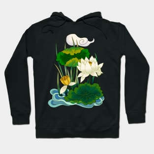 Minhwa: Cloud on the Lotus White (Korean traditional/folk art) Hoodie